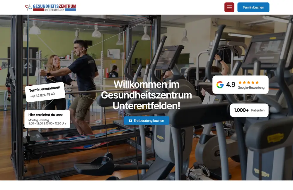 Gesundheitszentrum Unterentfelden – Website-Projekt