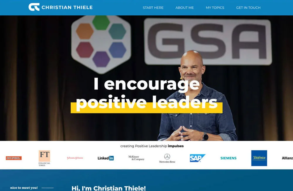 Christian Thiele, Speaker – Website-Projekt