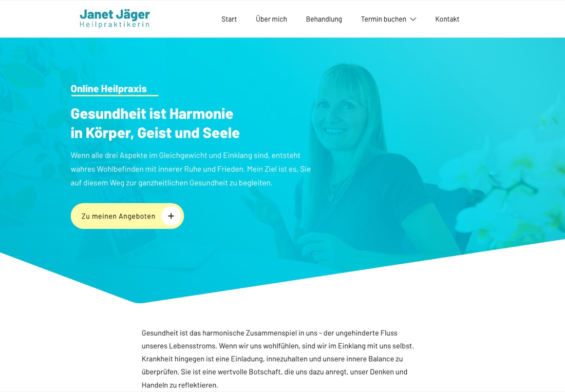 Janet Jäger, Heilpraktikerin – Website-Projekt